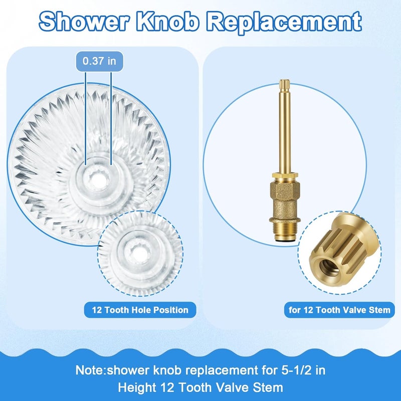 UCDETD Shower Knobs 3 Piece Replacement and Flange Base, Clear Acrylic Plastic Hot/Cold/Diverter Shower Knob Compatible with Price Pfister Contessa and Windsor Bathtub Shower Faucet Handle - Image 5